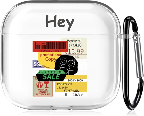 Miniatura 41 de Funda transparente para AirPods de 2ª generación de 1ª generación, diseño de gatito kawaii para mujeres, hombres y niños, funda de carga de TPU
