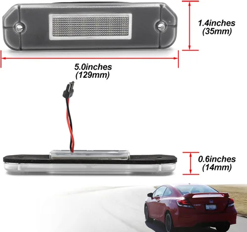 Miniatura 5 de Repuesto de luz LED para placa de matrícula para Hon'da Civic Gen 6th 1992-2000, Del Sol 1993-1997, compatible con OEM 6000K xenón blanco 18-SMD sin