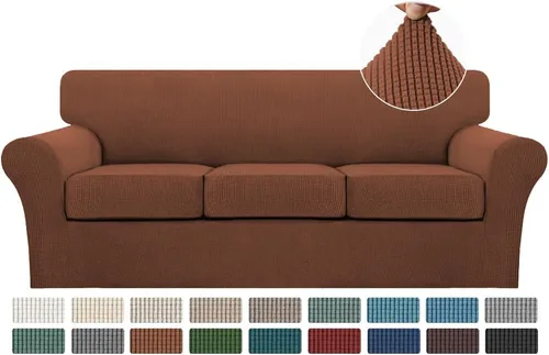 Miniatura 13 de Turquoize 2 fundas para sillas de sala de estar, funda de sofá con fundas de cojín individuales, funda de muebles para sillas (silla, beige biscotti)