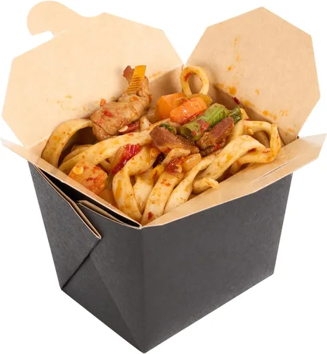 Miniatura 11 de Restaurantware Cajas chinas para llevar, paquete de 25 cajas de 8 onzas, resistentes a la grasa, contenedores de comida para llevar, desechables