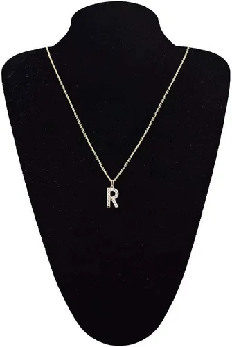 Miniatura 8 de Tarsus Collar con dije de inicial con zirconias cúbicas para mujeres y niñas.