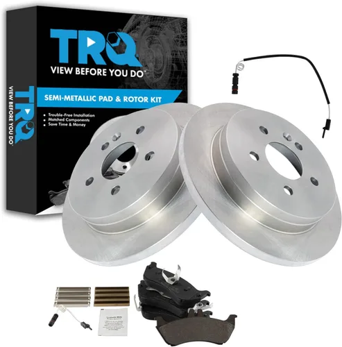 Miniatura 10 de TRQ Juego de pastillas de freno semimetálicas traseras y rotores compatibles con Chevrolet Trailblazer 02-06 Trailblazer EXT 04-06 SSR 02-07 GMC