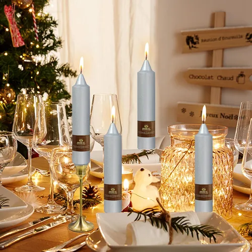 Miniatura 56 de Velas en espiral de Navidad, velas cónicas doradas, 10 pulgadas, sin perfume, para regalo de invierno, vacaciones, Navidad, decoración del hogar