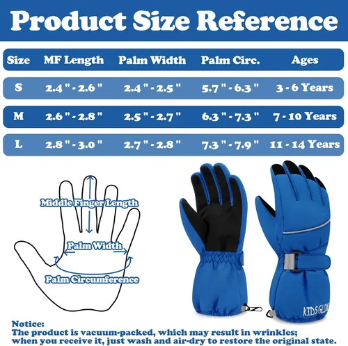 Miniatura 18 de Sarfel Guantes de nieve para niños, guantes de esquí impermeables para niños y niñas