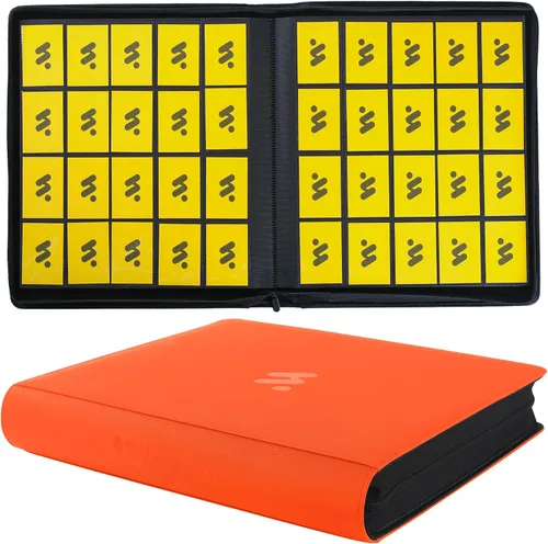 Miniatura 9 de Carpeta de tarjetas con 12 bolsillos, carpeta de tarjetas intercambiables con capacidad para hasta 1200 tarjetas con 50 fundas, álbum con cremallera