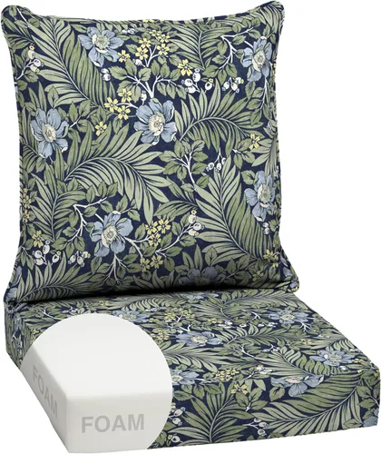 Miniatura 156 de Arden Outdoor Deep Seat Cushion Set, 24 x 24 pulgadas, Cojín para exteriores resistente al clima, a la lluvia y a la decoloración para silla, sofá