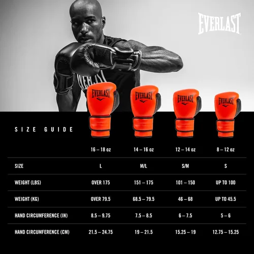 Miniatura 6 de Everlast Powerlock 2 Guantes de Boxeo con Cierre de Velcro Guantes de Entrenamiento de Combate Cierre de Velcro con Soporte Duradero para Mano
