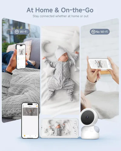 Miniatura 2 de ARENTI Monitor de bebé, cámara WiFi 6 de 2K/3MP y audio, pantalla inalámbrica de 5 pulgadas, aplicación para teléfono inteligente