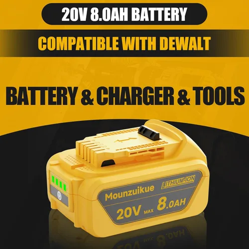 Miniatura 7 de Paquete de 4 baterías de repuesto de 8.0 Ah para Dewalt de 20 V de litio compatible con Dewalt 20 voltios MAX batería XR DCB200 DCB201 DCB203 DCB204