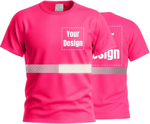 Miniatura 15 de Camiseta Hi Vis con tira reflectante de alta visibilidad, camisetas de seguridad personalizadas para tu logotipo, camisas de trabajo al aire libre