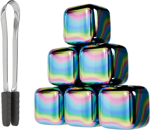 Miniatura 11 de ShanSon Enfriadores de vino, cubos de hielo de metal, 6 unidades, piedras de whisky de acero inoxidable, reutilizables, piedras de whisky