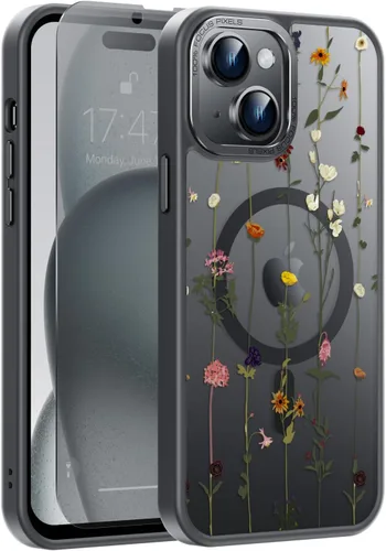Miniatura 77 de Goodon Funda para iPhone 17 Pro con protector de pantalla de privacidad, compatible con Magsafe, a prueba de golpes, translúcida mate, bonita funda