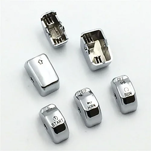 Miniatura 4 de XKH - Cubiertas cromadas para botones de interruptor de control manual para motocicleta, compatibles con Harley Davidson Softail 2011