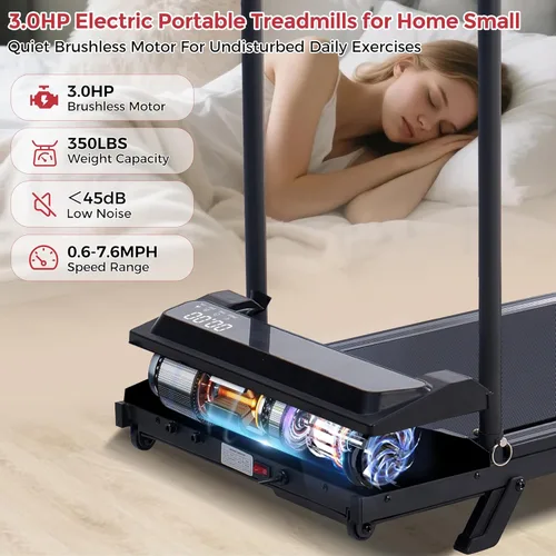 Miniatura 8 de MCRG Walking Pad Treadmill with Incline, 2026 Upgrade Portable Walking pad Treadmill with Handle Bar, 0.6-7.6MPH Small Treadmills Walking Pad for