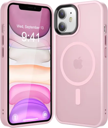 Miniatura 214 de Fuerte magnético para iPhone 11, compatible con Magsafe, [resistente a caídas de 13 pies] Funda trasera translúcida mate con sensación de piel