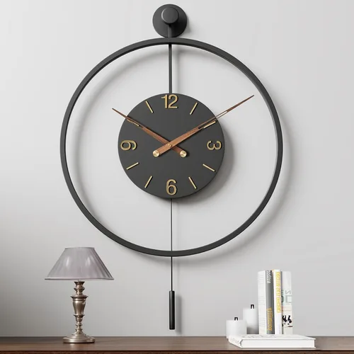 Relojes de pared grandes decorativos modernos de 30.7×20 pulgadas para sala de estar, gran reloj de pared de metal minimalista con esfera de números