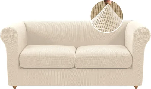 Miniatura 41 de Funda para silla Chesterfield de 2 piezas para sofá de 1 cojín, fundas para silla de brazo alto, 1 asiento, alta elasticidad, lavable, protector