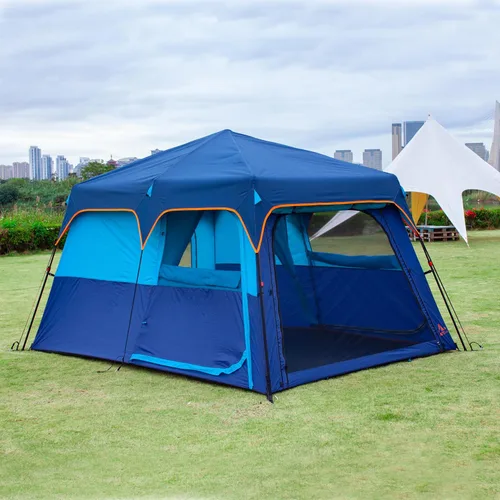Miniatura 5 de KTT Extra Large Tent 8-10-12-14 Person(A),Family Cabin Tents,2 Rooms,3 Doors and 3 Windows with Mesh,Straight Wall,Waterproof,Double Layer,Big Tent