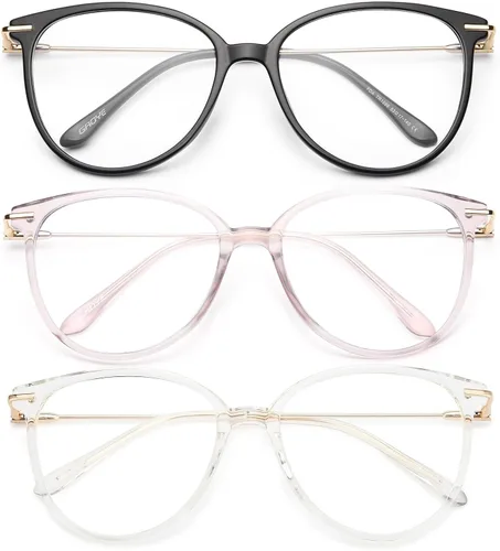Miniatura 17 de Gaoye - Gafas de bloqueo de luz azul - Marcos redondos TR90 de moda, brazos de metal, protección UV400 - Estuche suave a juego