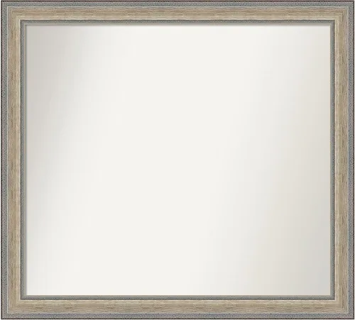 Miniatura 423 de Amanti Art Espejo de baño plateado para sobre fregadero, 28 x 47 pulgadas, espejo rectangular de plata imperial, marco de madera tradicional de gran
