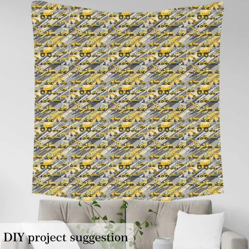Miniatura 3 de Feelyou Tela para Construcción de Coches por el Patio, Tela de Tapicería de Camiones de Dibujos Animados para Sillas, Tela Decorativa Impermeable