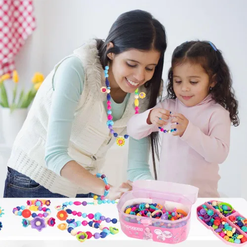 Miniatura 7 de BIRANCO. Pop Beads, juguete para hacer joyas, artes y manualidades para niñas de 3 a 8 años, juguetes de cuentas a presión con caja