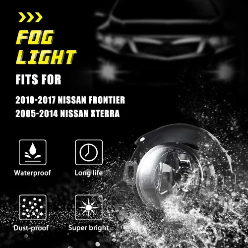 Miniatura 3 de Faros antiniebla para Nissan Xterra 2005-2015 con bombillas halógenas H11 12V 55 W, reemplazo de lámparas antiniebla con cableado e interruptor