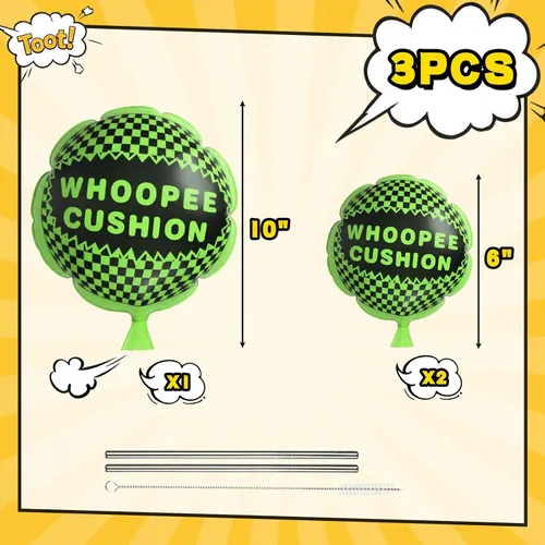 Miniatura 8 de POPLAY Paquete de 3 cojines Whoopee, broma de pedo para regalos de fiesta novedosos para niños y adultos, almohada para pedos