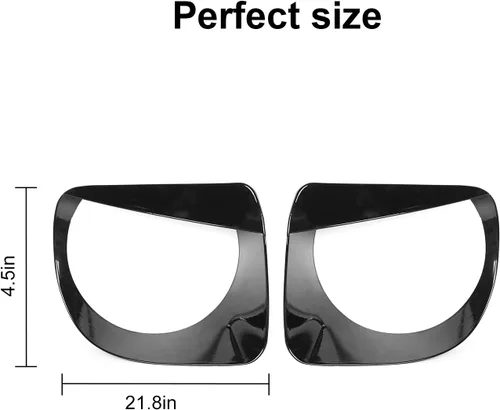 Miniatura 3 de CheroCar Cubierta para faro delantero, biseles de faros delanteros, anillo para Jeep Renegade 2019-2024, color negro