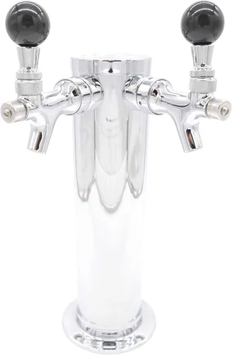 Miniatura 19 de K&B - Torre Kegerator de cerveza de doble grifo de 3 pulgadas, personalizable (grifo cromado, mango de grifo de acero inoxidable)