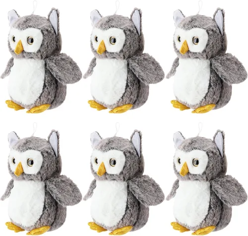 Jenaai 6 piezas de animales de peluche de búho para bebés, juguete de peluche suave, búho relleno, recuerdos de fiesta de mago para niños pequeños,
