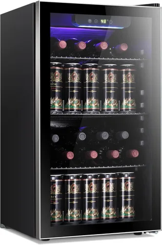 Miniatura 11 de Antarctic Star 0.6 pies cúbicos. Refrigerador mini para vino de pie libre, encimera para bodega de vino de 4 botellas, vino tinto, silencioso, Negro