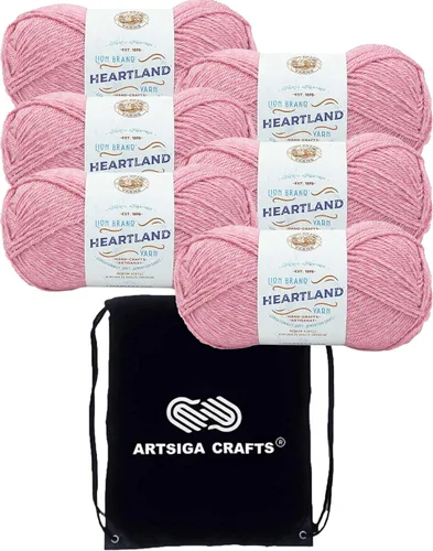 Miniatura 22 de Lion Brand Heartland Capitol Reef 136-140 (3 cadejos - mismo lote de tinte) Hilo estambre medio #4 acrílico para crochet y tejer con bolsa