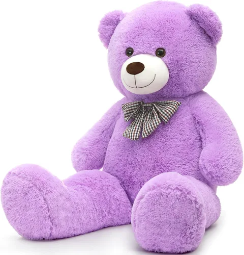 Miniatura 14 de MorisMos Oso de peluche gigante, regalo de oso gigante suave para niñas, novia en San Valentín, Navidad, cumpleaños, 47 pulgadas, azul Azul claro