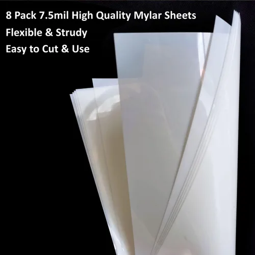 Miniatura 4 de Hojas de Mylar en blanco de 7.5 mil para plantillas, 8 piezas de 12 x 24 pulgadas, hojas de plantillas en blanco de PET translúcido lechoso