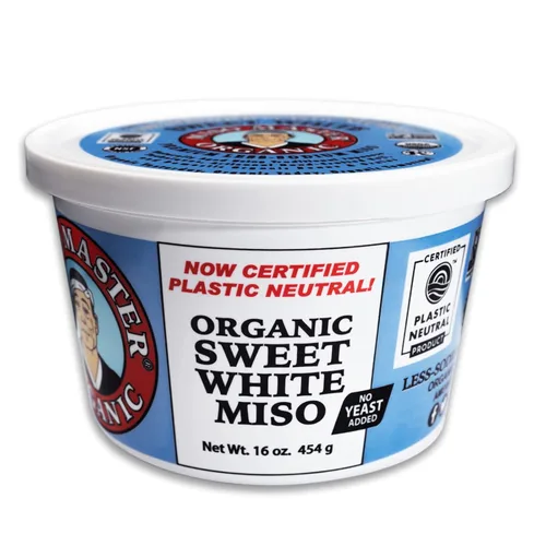 Miso Master Organic Sweet White Miso | Orgánico, Kosher, sin gluten, sin OMG | Hecho a mano y fermentado naturalmente | Tubo de 16 onzas