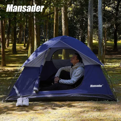 Miniatura 7 de Tienda de campaña impermeable para 2/3/4 personas para camping, ligera y fácil de instalar, tienda de campaña para senderismo al aire libre, tienda