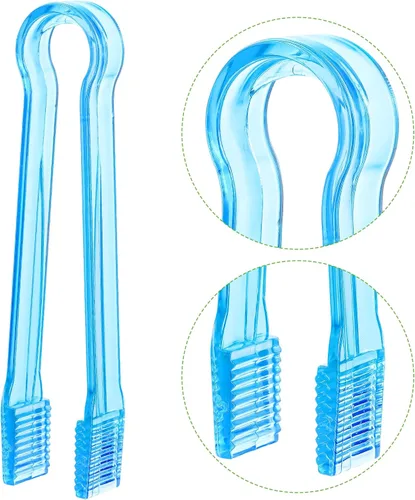Miniatura 3 de 10 piezas de pinzas de buffet de plástico, pinzas de cocina transparentes azules, mini utensilio de servir, pinzas para alimentos, hielo, ensalada