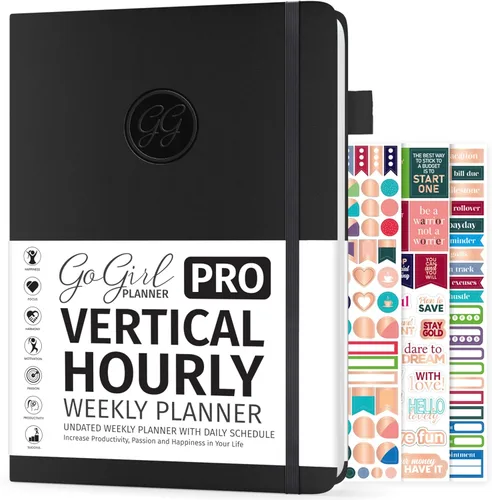 Miniatura 7 de GoGirl Planner PRO Schedule - Agenda sin fecha con ranuras horarias, organizador mensual, semanal y diario, libro de citas para gestión del tiempo