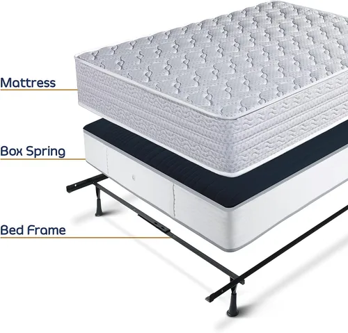 Miniatura 6 de Clara Clark Base de cama ajustable – Marco de cama de acero resistente, marco de cama individual de metal que se expande a rieles de cama