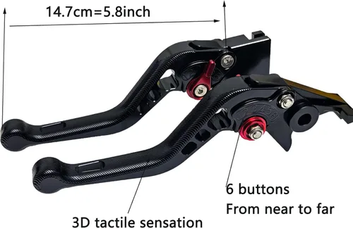 Miniatura 6 de Compatible con GSX250R 2017-2020, GSR750/GSX-S750 2011-2021, TL1000S 1997-2001, par de palancas de embrague de freno corto, color negro
