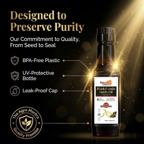 Miniatura 7 de Agro Mantra Aceite de semilla de comino negro orgánico USDA (Nigella Sativa), prensado en frío, 6.08 onzas líquidas, puro y sin refinar