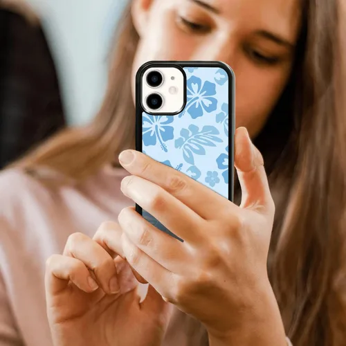 Miniatura 6 de FANXI Funda de teléfono de hibisco azul compatible con iPhone 11 de 6.1 pulgadas, funda protectora a prueba de golpes de TPU con bonita flor azul