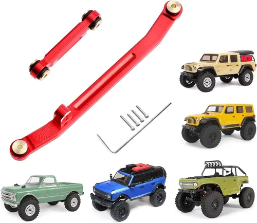 Miniatura 9 de Hobbypark Varilla de dirección de aluminio Enlaces de amarre de alto ajuste para Axial SCX24 Gladiator Bronco C10 JLU Deadbolt B17 1/24 RC Crawler