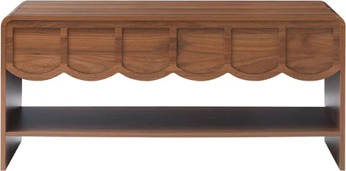 Miniatura 9 de Mesa de centro elevable con compartimento oculto, mesa central de madera de 2 niveles con panel ondulado, moderna mesa elevadora para el hogar, sala