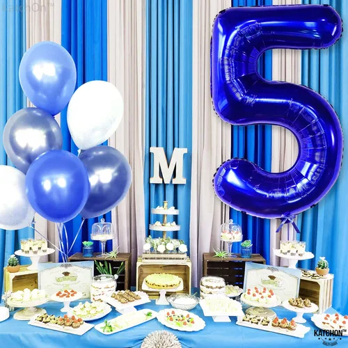 Miniatura 659 de KatchOn, Globo grande azul número 2 de 40 pulgadas Decoraciones de cumpleaños de Baby Shark para niño de 2 años Globo azul número 2 Globo