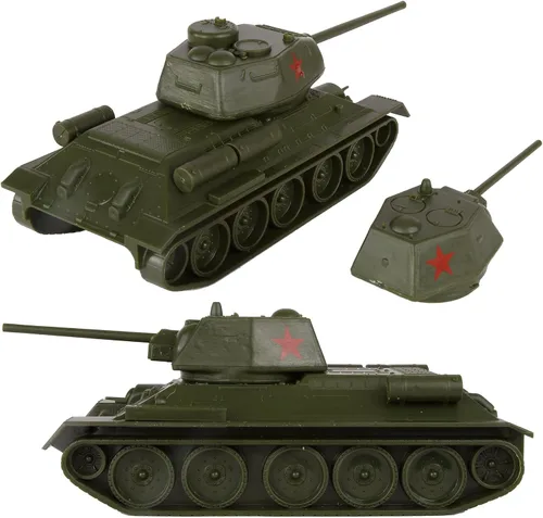 Miniatura 3 de BMC CTS WW2 Tanque soviético T-34 - Verde oliva 1:40 Vehículo del ejército de plástico T34 ruso