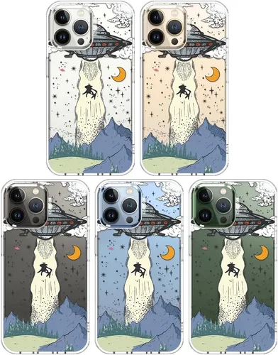 Miniatura 3 de MOSNOVO - Funda compatible solo con iPhone 13 Pro Max de 6.7 pulgadas, diseño de ovnis, para niñas, mujeres y hombres, hecha de Buffertech™