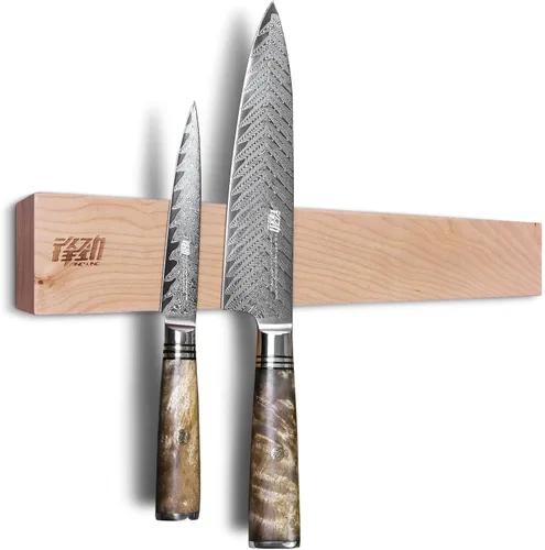Miniatura 9 de FINDKING Tira magnética de madera para cuchillos, soporte magnético para utensilios de pared, refrigerador, estante de madera para cuchillos de Beige