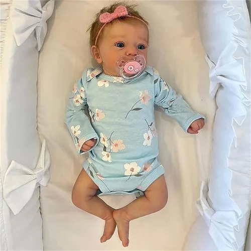 Miniatura 2 de Muñecas Reborn de Bebé Niña Realistas - Muñeca de Bebé de 18 Pulgadas, Muñeca Recién Nacida Realista de Niña de Silicona, Cuerpo de Tela, Muñeca